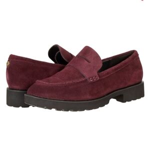 NWT Cole Haan 'Geneva' Waterproof Suede Penny Loafer in Pinot Angora Suede Sz.8B